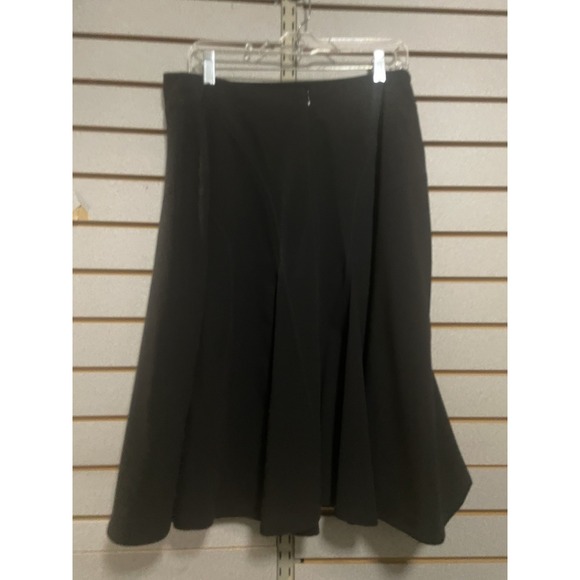 Appraisal Women's Sz 12  Mid Calf Black Skirt A-line‎ Lined Slit Business Casual - Picture 4 of 7